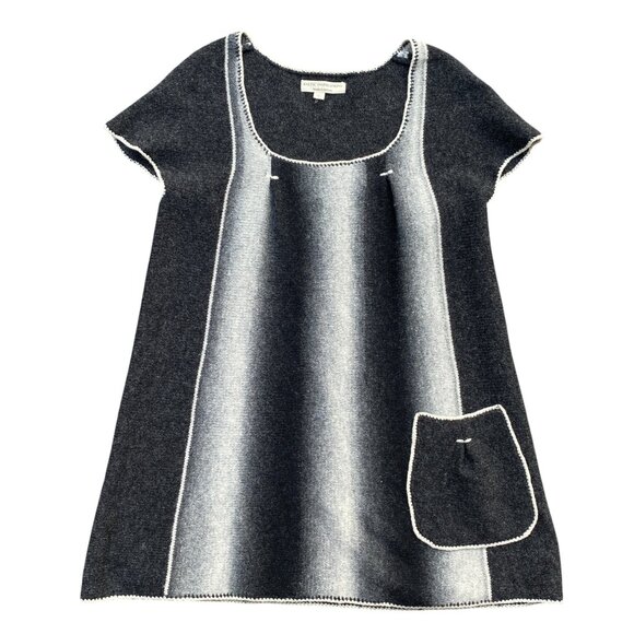 Baltic Inspirations Gradient Knit Tunic Dress Gray Wool Scandi Art Lagenlook-XL - Picture 2 of 14